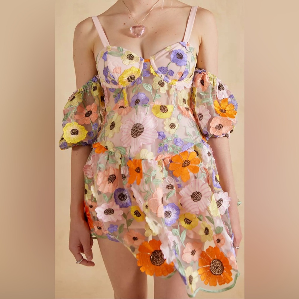 For Love & Lemons Prato Floral Mini Dress
